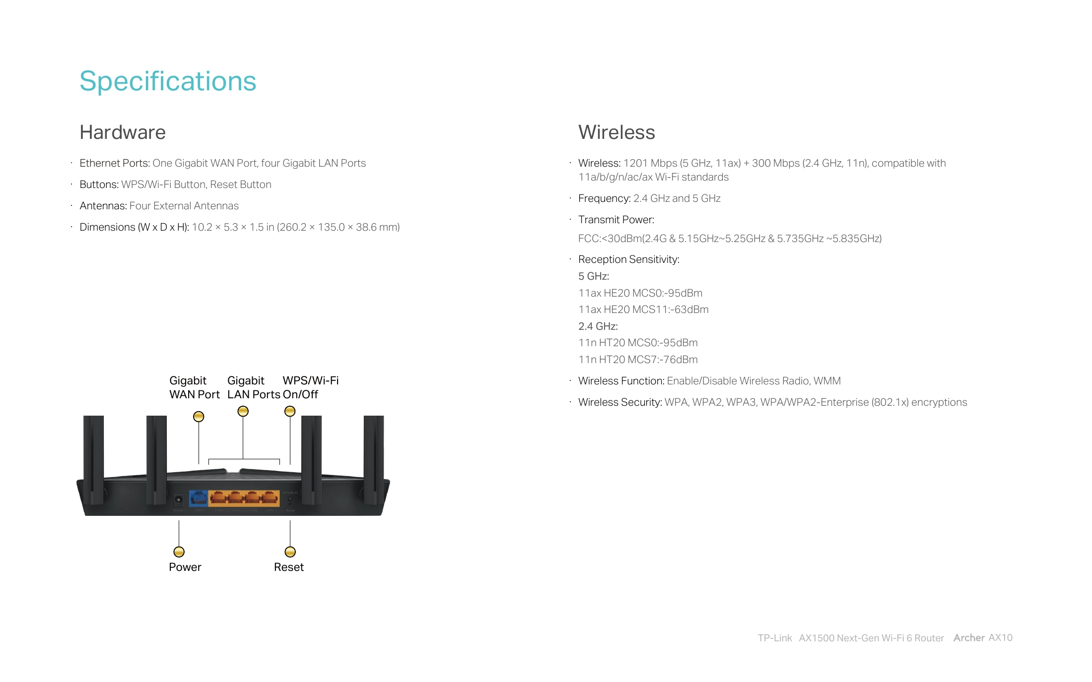 ดาต้าชีท TPLINK รุ่น ARCHER-AX10-VER3 หน้า 7