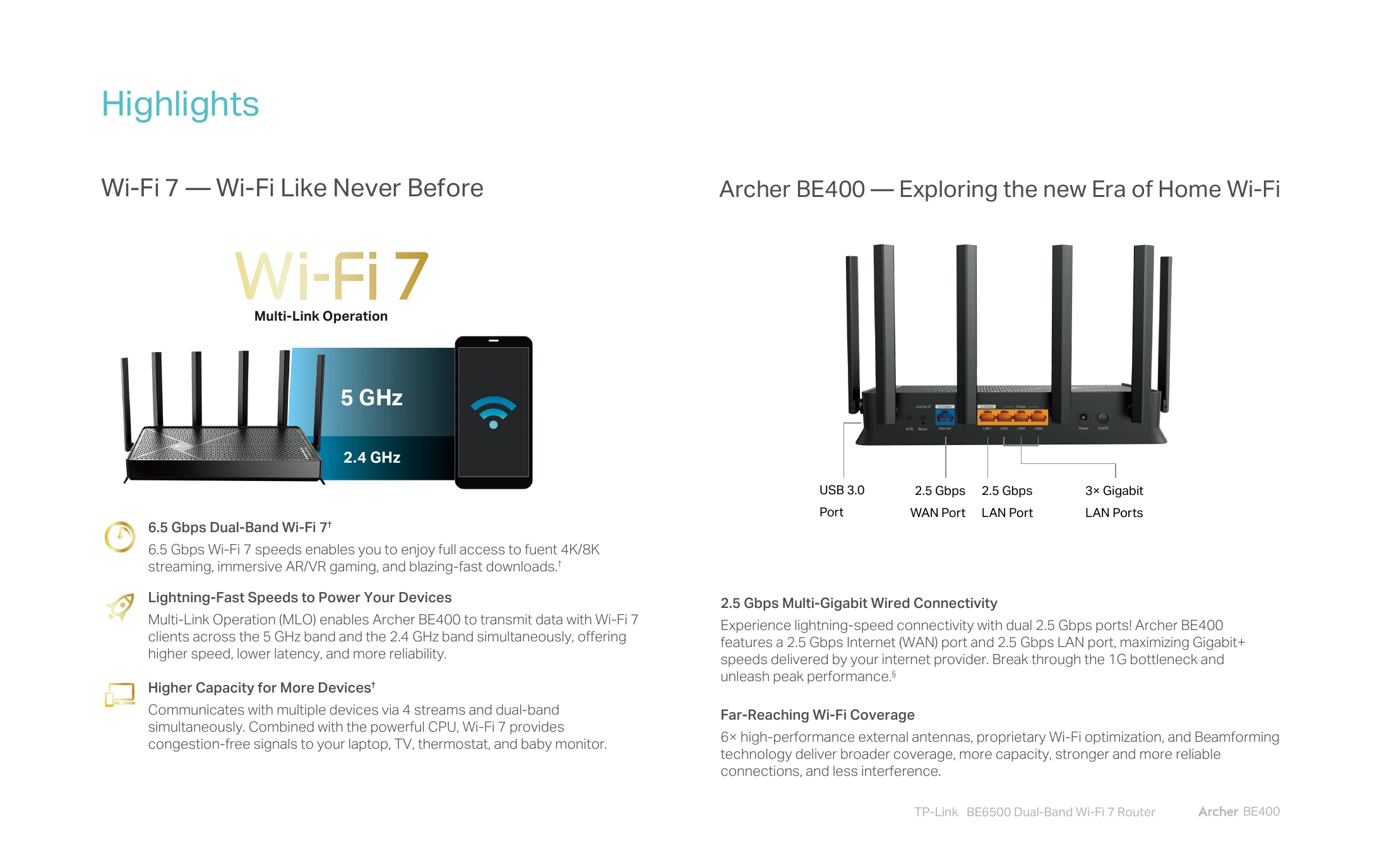 ดาต้าชีท TPLINK รุ่น ARCHER-BE400-VER1 หน้า 2