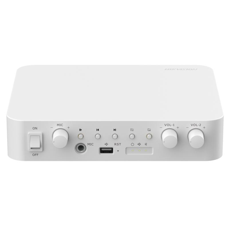 DS-QAE1A80G1-VB(O-STD)/EU(B) Rated Power: 80 W, 2 Zones Audio input: USB/Bluetooth/MIC/RCA Support two-zone volume and